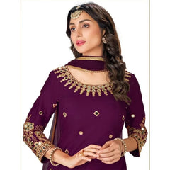 Traditional Wear Salwar Kameez Patiyala Dress Women's Stitched Purple Color Suit