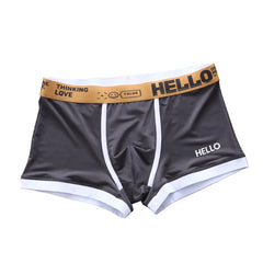 Summer Men's Ice Silk Boxers Shorts Male Convex Pouch Underwear