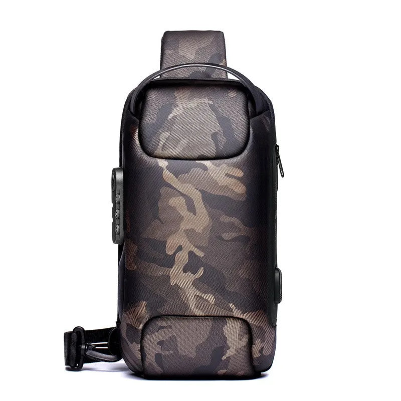 Men's Chest Bag Waterproof Crossbody Bag Multifunction Anti-theft Travel Bags