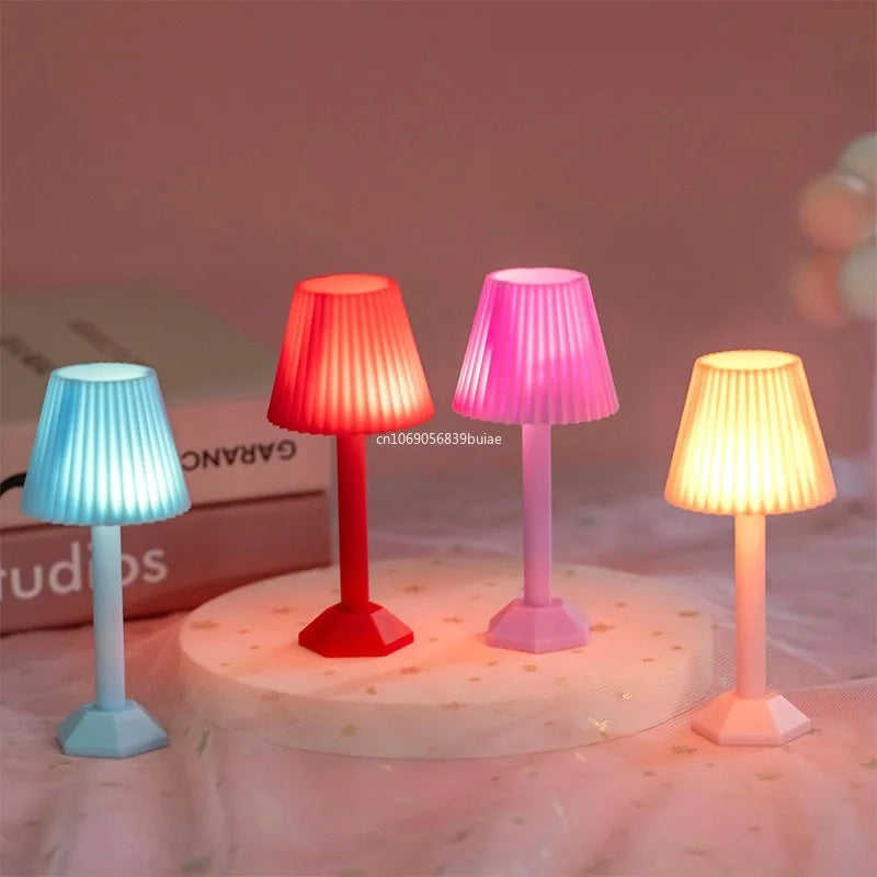 1:12 Dollhouse Miniature LED Night Light Floor Lamp Mini Desk Lamp