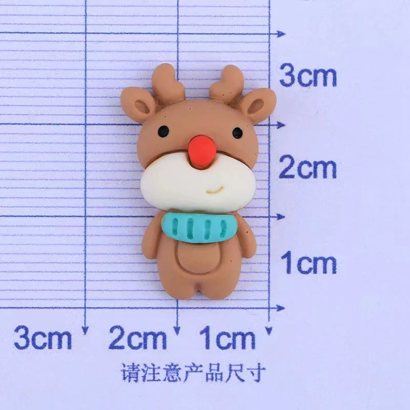 Resin  Mini Christmas Snowman Deer Series Back Flatback Stone  Crafts Accessories