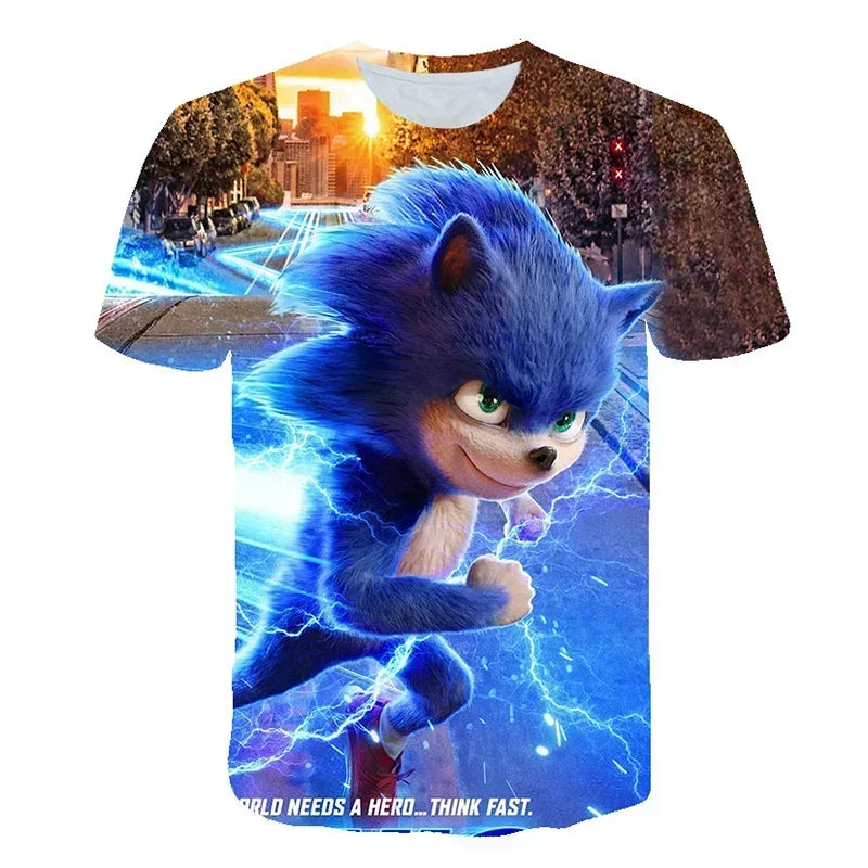 Sonic Tshirt Kids Clothing Boys Cartoon Game Super Sonic Boys Clothes children T-shirt Summer Clothes For Girls