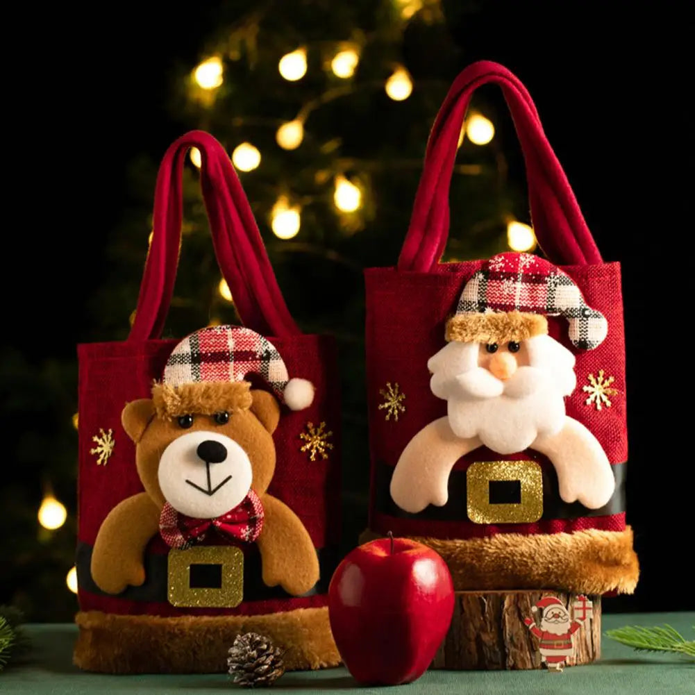 Christmas Gift Bag 3D Santa Claus Snowman Deer Candy Bag