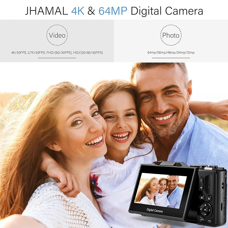 4K Digital Camera Auto-Focus Point and Shoot Digital Cameras