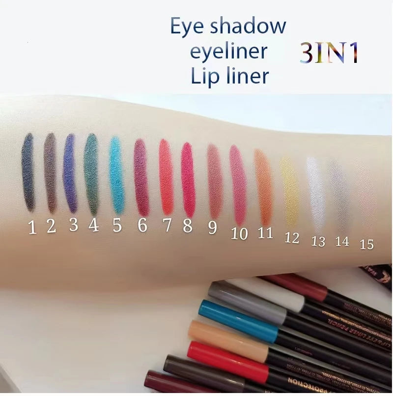 Long Lasting Eyeliner Pencil Colourful Pigment Waterproof Blue Black White Color Gel Eye Liner Pen