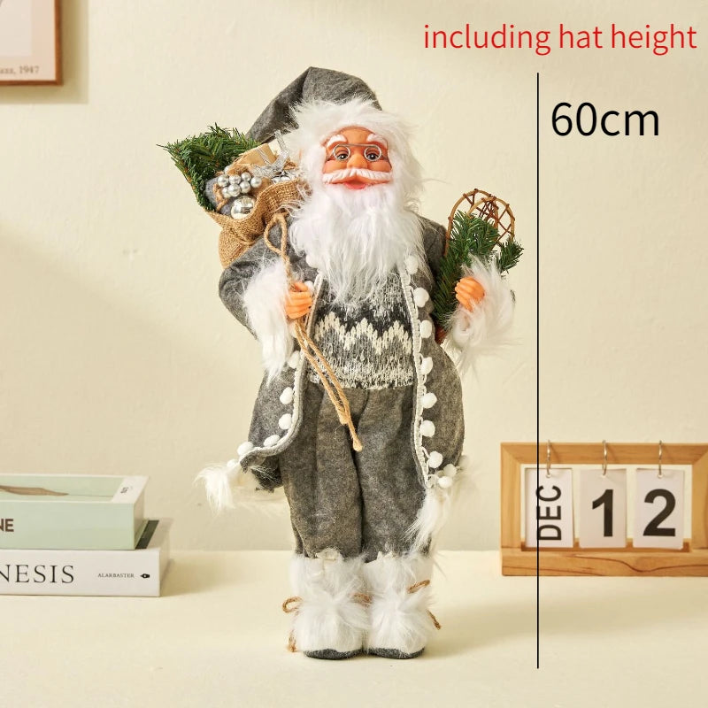 Santa Claus Doll Christmas Doll Desktop Santa Claus Figure Santa Figurine Ornament 2023 Xmas Decor Home Christmas