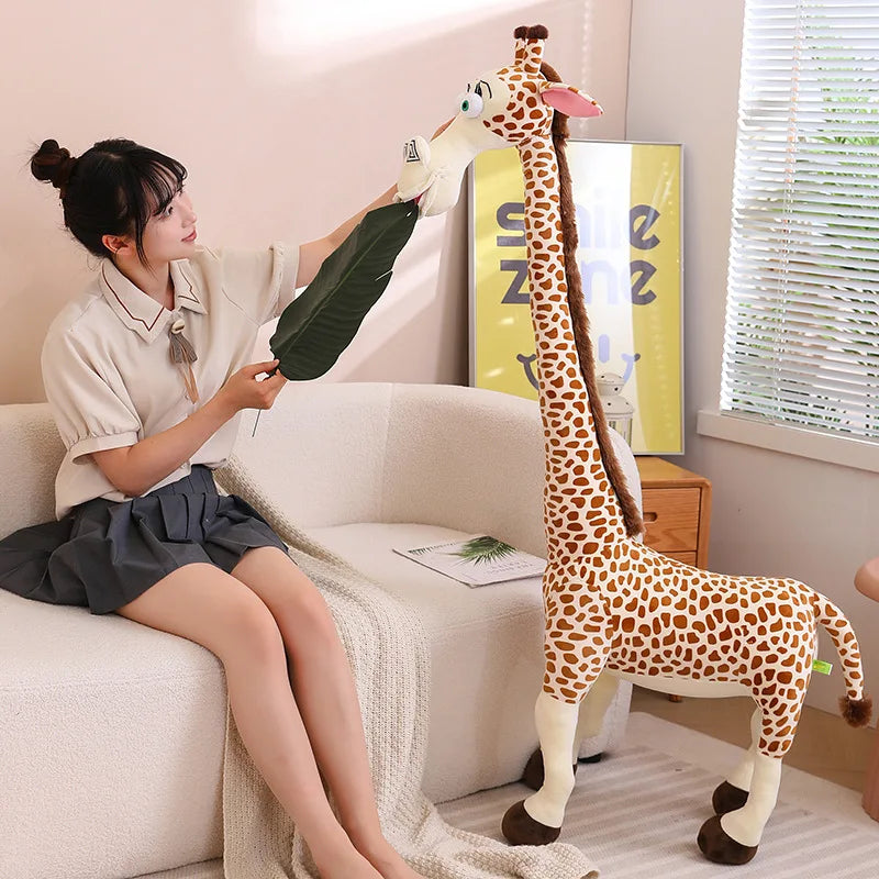 35-120cm Kawaii Simulation Giraffe Soft Stuffed Lifelike Wild Animals Soft Doll Home Decor RoomOrnament Birthday Gift