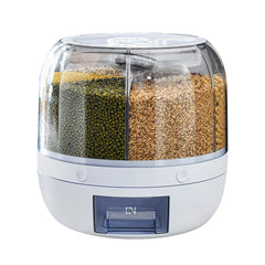 Degree Rotating Rice Dispenser Sealed Dry Cereal Grain Bucket Moisture-proof Food Storage Box