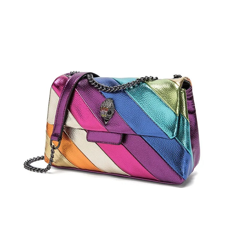 Kurt Geiger Shoulder Bag Luxury Designer 2024 New Women's Bags Stitched Chain Crossbody Rainbow Eagle Head Bag