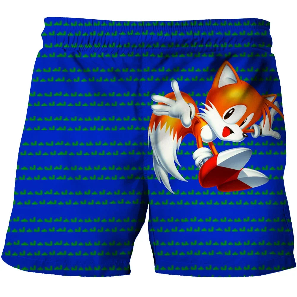 Beach pants for children 4-14Y Sonic The Hedgehog shorts pants Girls Boys Harajuku pants For Kids 3D Cartoon Print