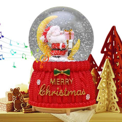 Christmas Snow Globe Santa On The Moon Musical Water Globe Merry Christmas Glitter dome