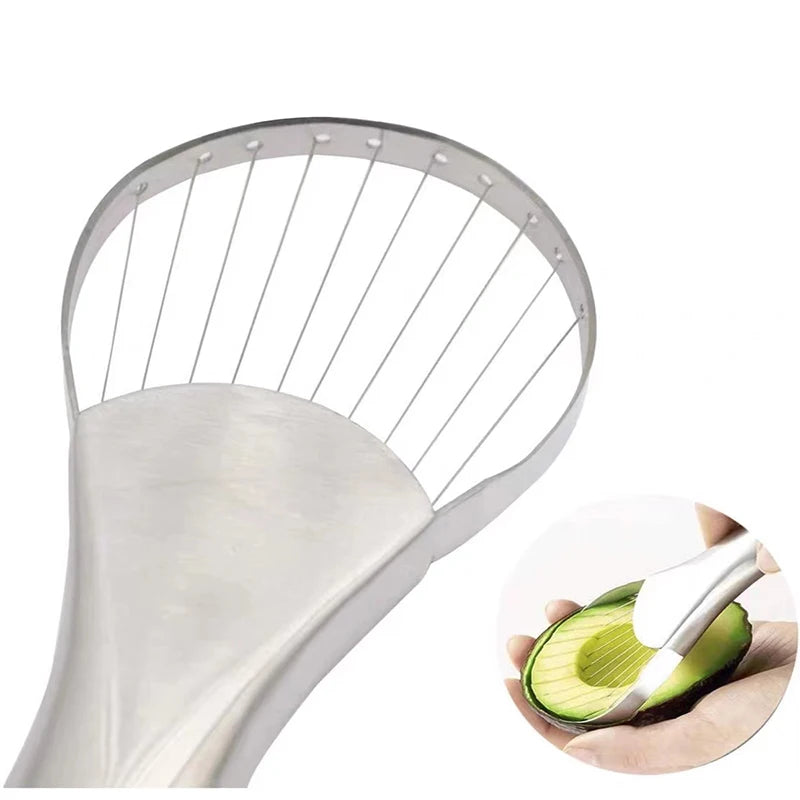 Avocado Slicer 2 In 1 Stainless Steel Avocado Cutter Peeler Knife Pitaya Kiwi Slicer Peeler Fruit Vegetable Tools