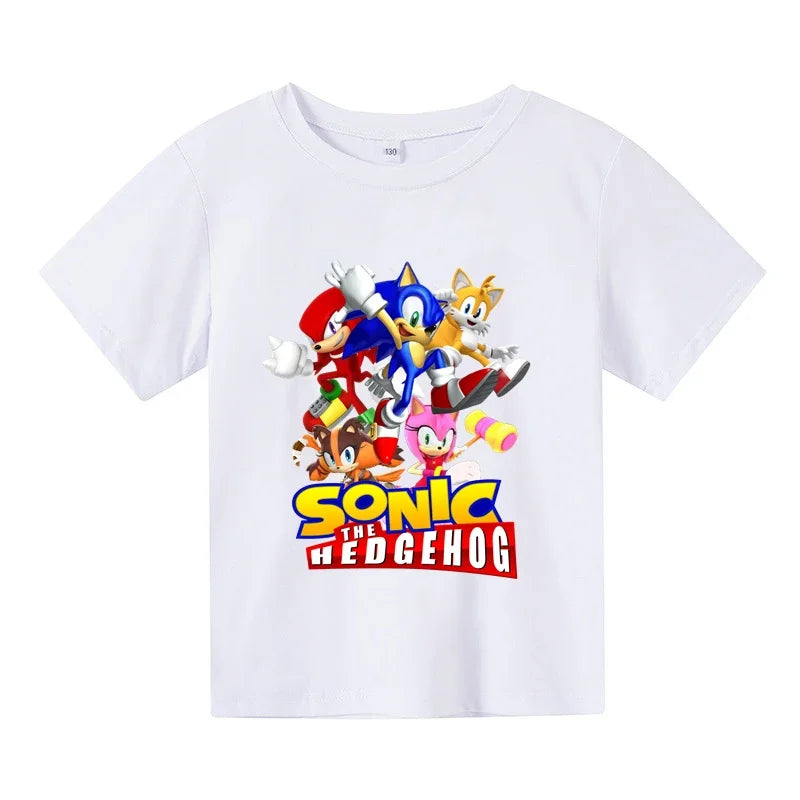 New Cartoon Cute Clothes Summer Kids Boys Sonic 2 T-shirt Printed short sleeve Baby Girls T-shirt Sonic Cotton Short Sleeve