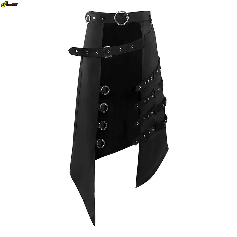 Medieval Cosplay Costume European And American Diablo Rock Punk Ashes Series Gothic Asymmetric Skirt Men's Punk Men's Skirt