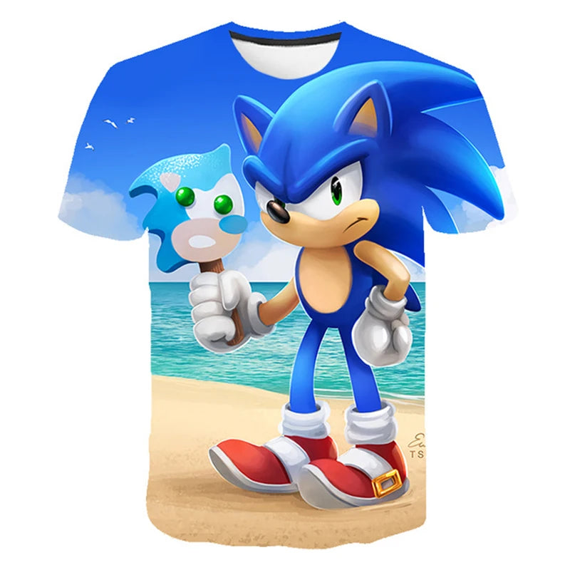 Boys Sonic T-Shirt Kids TShirts Baby Boys Casual Short Sleeves Print T-shirt For Boy Summer Children Tee Shirts Tops