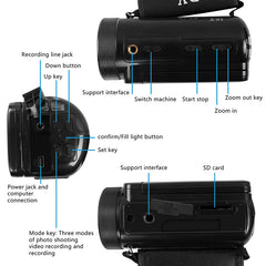 HD 1080P Professional Digital Video Camera With Mic