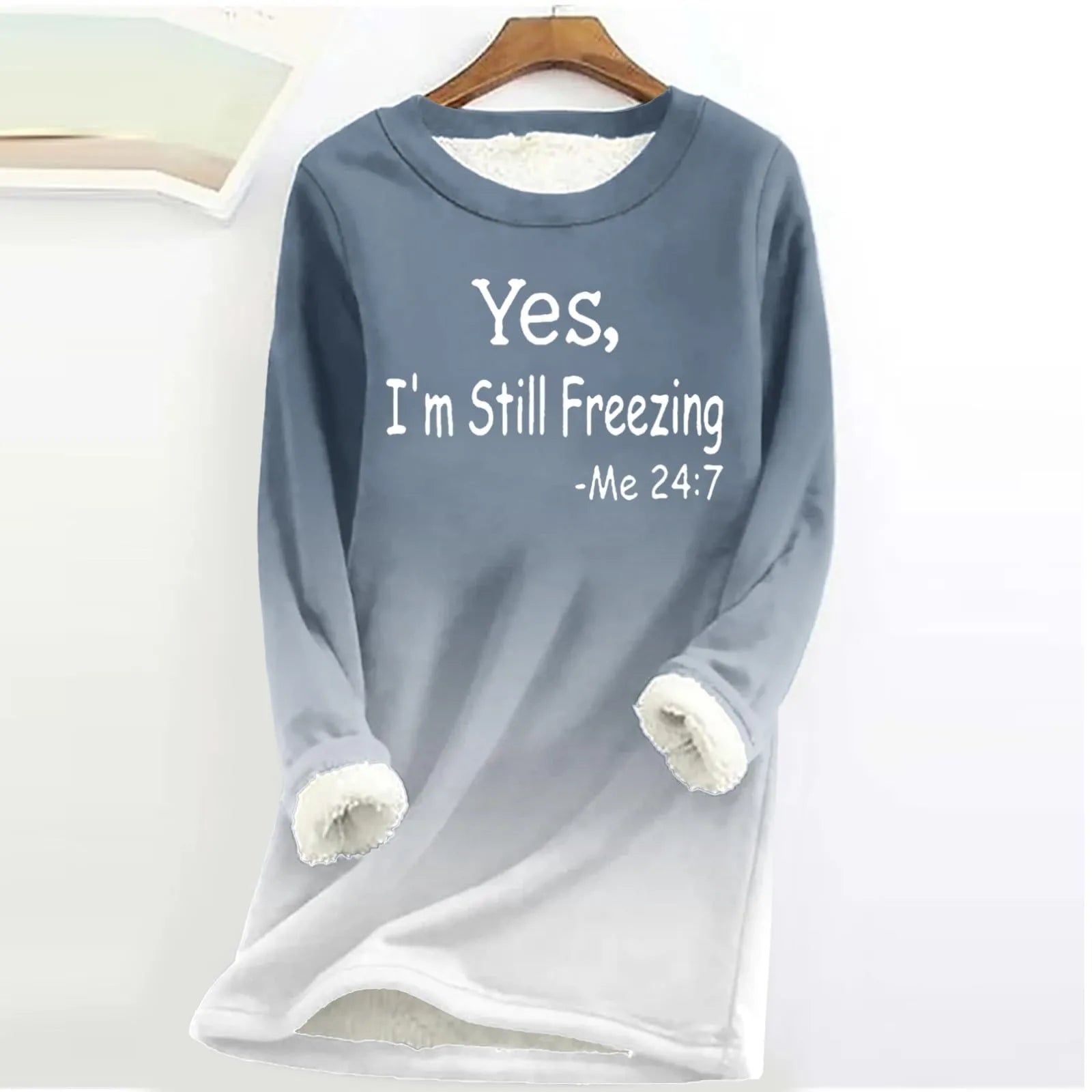 Thick Fleece Warm Sweatshirt For Women Fashion Casual Long Sleeve Letter Print Top Velvet Warm Round Neck Tops