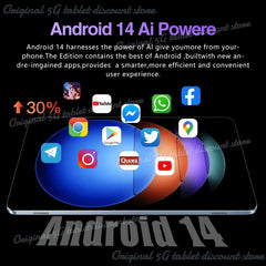 Newest Tablet P70 5G 12 Inch Global Version Android 16GB+1TB Android 14.0 20000mAh Dual SIM 10 Core Bluetooth Tablet PC Network