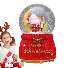 Christmas Snow Globe Santa On The Moon Musical Water Globe Merry Christmas Glitter dome