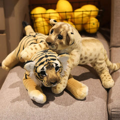 Lion Tiger Leopard Plush Toys Cute Stuffed Soft Real Like Animal Toys  Decor Gift