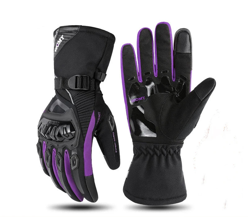 Autumn and Winter Plush Warm, Windproof, Waterproof Outdoor Skiing, Cycling, Motorcycle Glove Screen