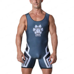 Men's Wrestling Singlets Suit  One Piece Power Lifting Bodysuit