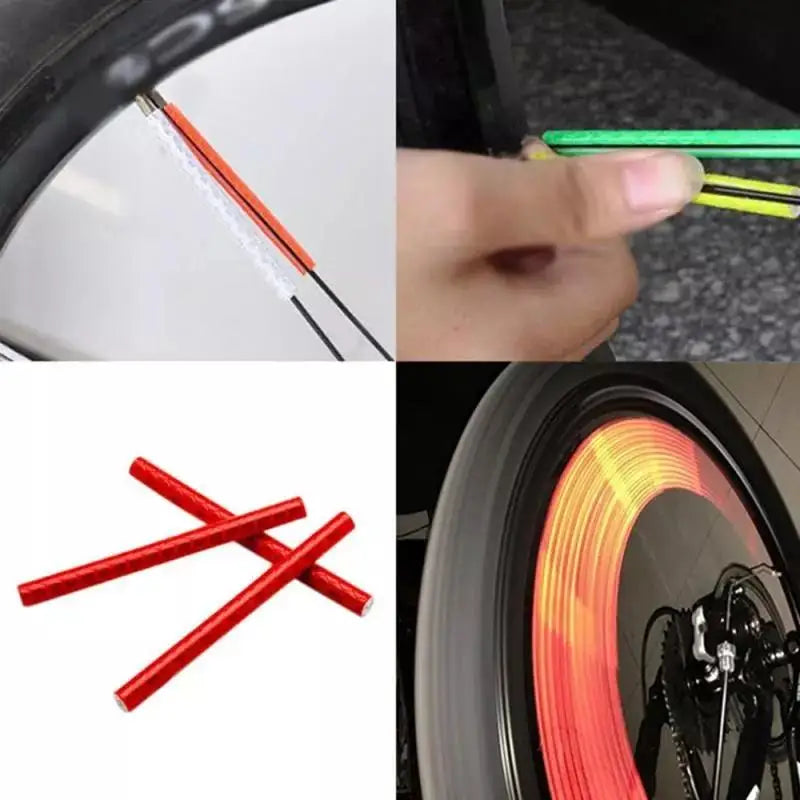 12pc Bicycle Wheel Rim Spoke Clip Night Safety Warning Light Bicycle Reflective Reflector Strip MTB Bike