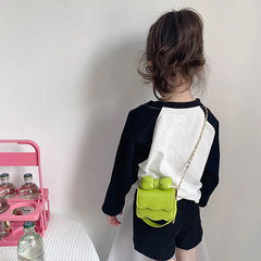 Cute Bowknot Girls Chain Crossbody Bag Pu Leather Children's Shoulder Bag