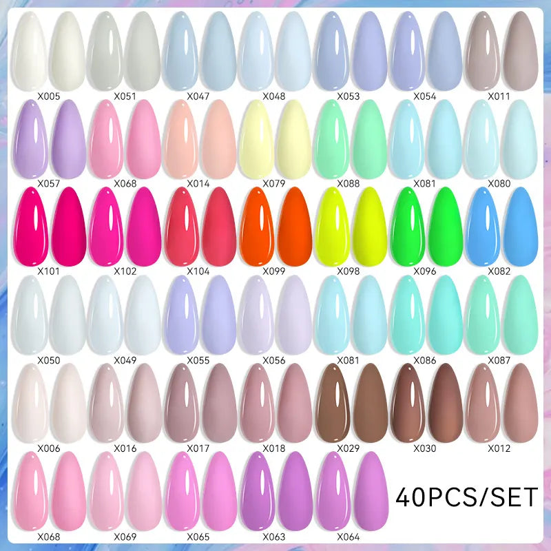 Color Gel Nail Polish Set Colorful Glitter Nail Gel Polish Semi Permanent UV Gel Nail Art Gel Varnishes Kit