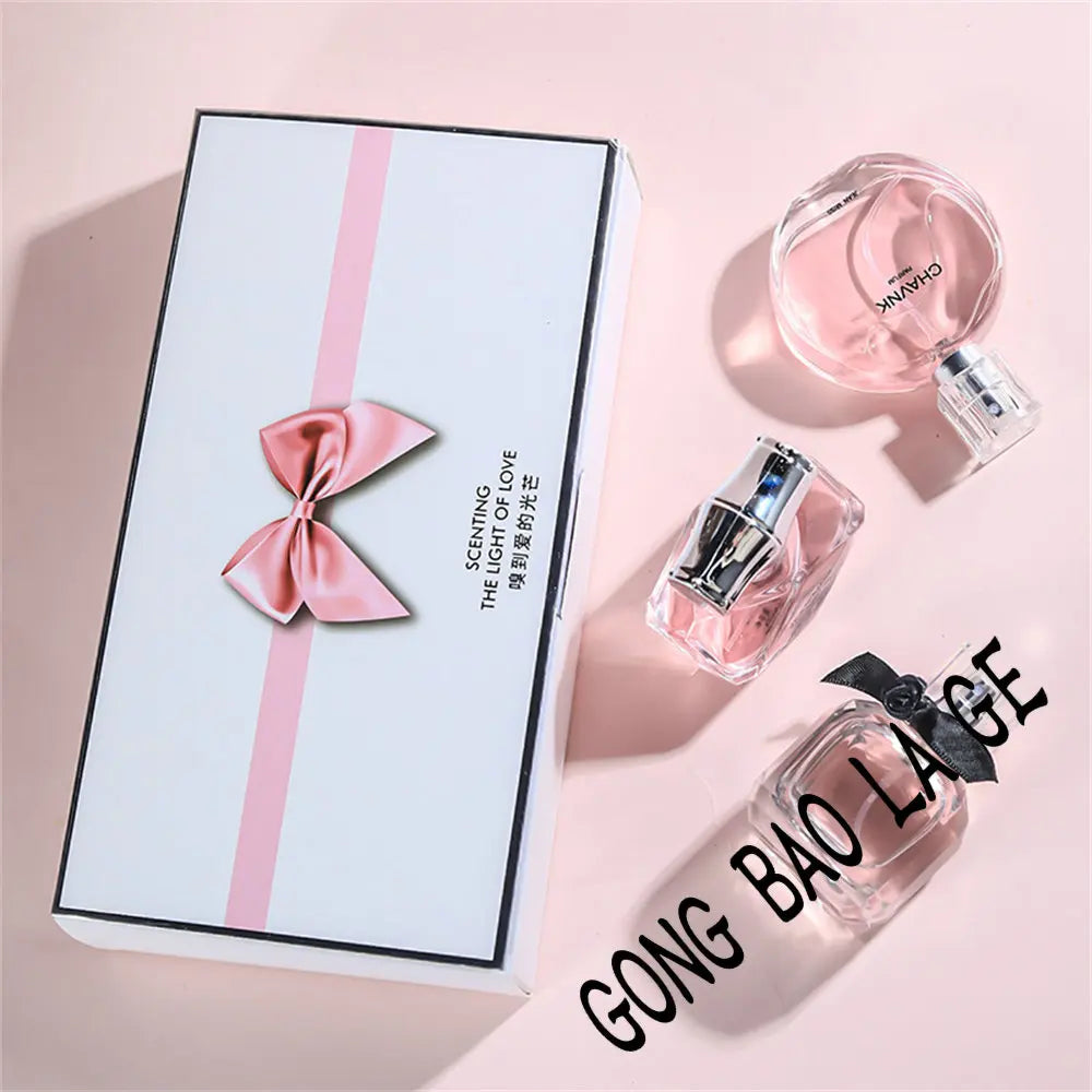 Brand 90ml Gift Box 3PCS Set Women Perfume Spray Exudes Eau De Parfum