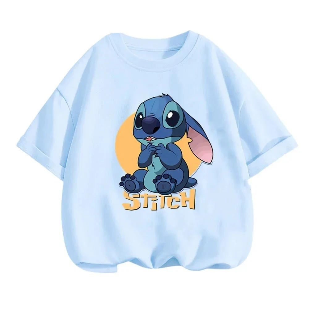 Boy Kids T Shirts Stitch Clothes Girl T-shirt Boys Trucksuit Children Sonic Short Sleeve Tops Summer Girls Top Clothing