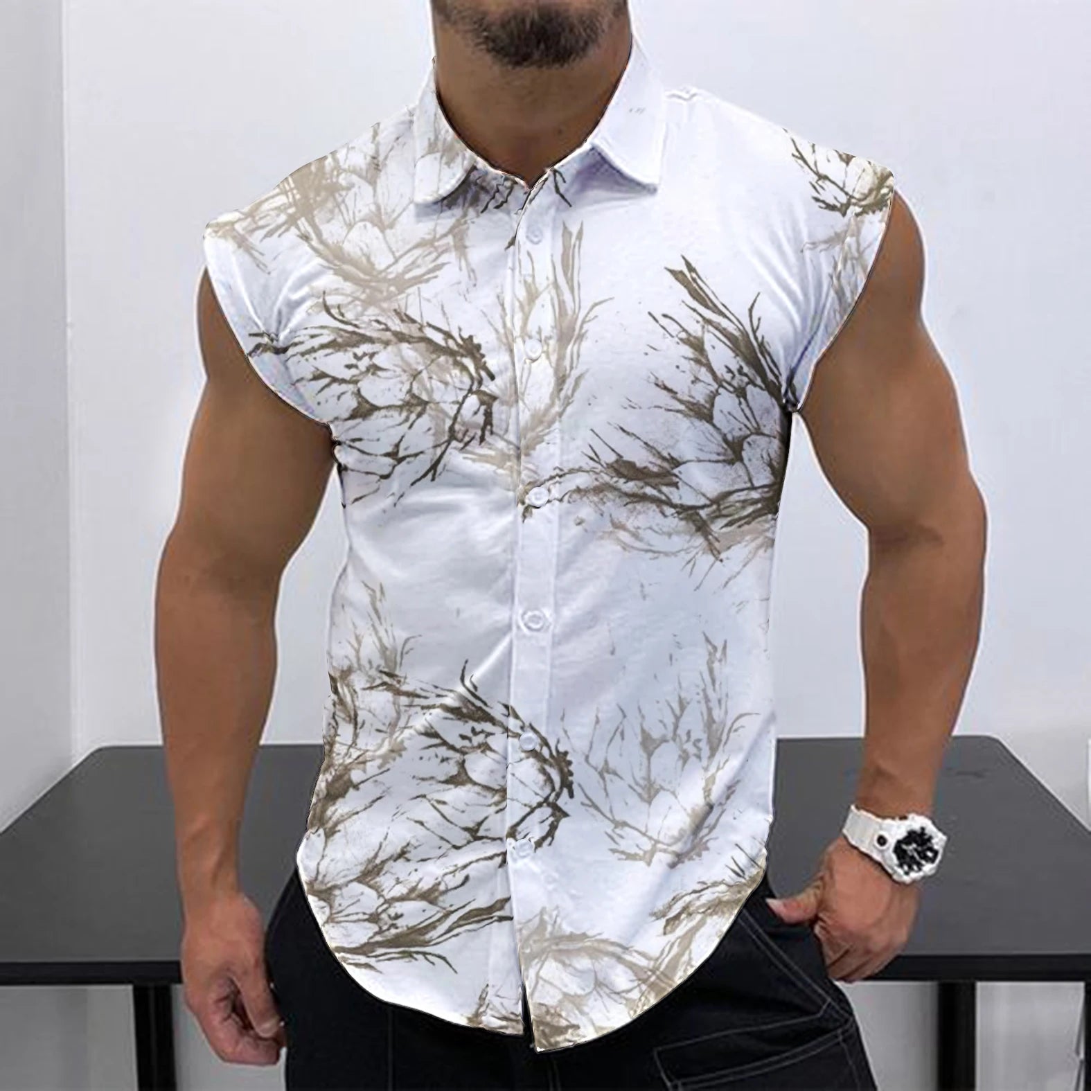 Men's Sleeveless Shirt Fashion Trend HD 3D Printing