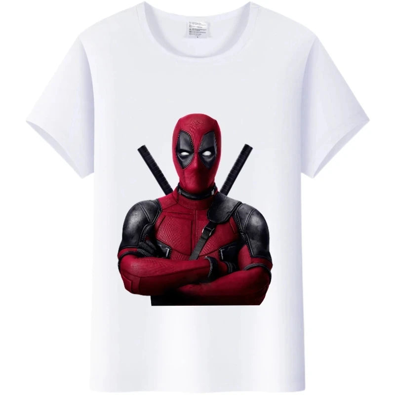 Fashion Tshirt Marvel Cartoon Deadpool Graphics  Tee Summer Top Short Sleeve