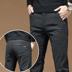 Men's Slim Business Casual Pants New Brushed Elastic Fabric