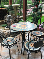 Table and Chair Outdoor Terrace Courtyard Leisure Small Tea Table