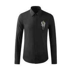 Luxury Handmade Badge Men's Shirt Long Sleeve