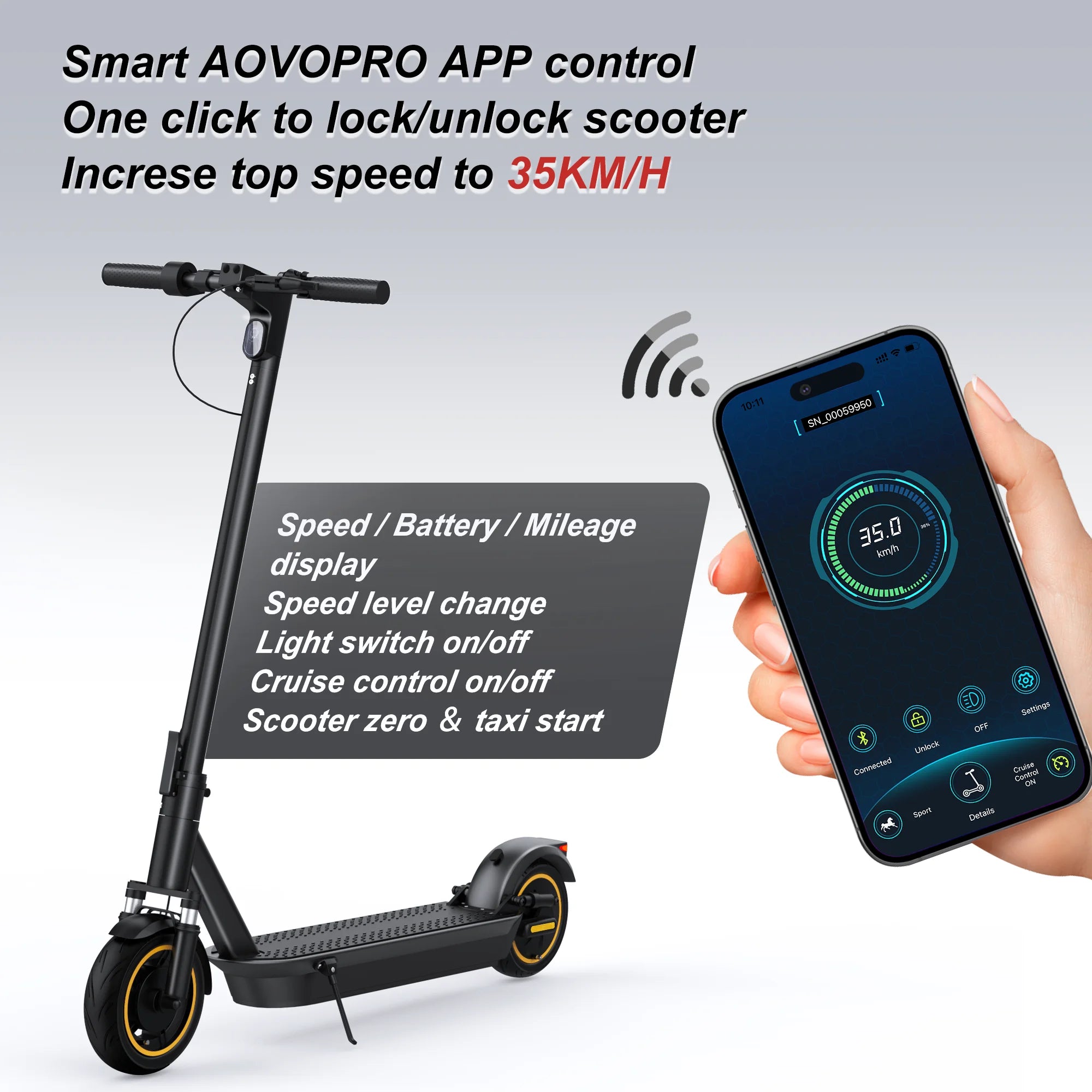 AOVOPRO New ESMAX Electric Scooter 500W 40km/h Adult