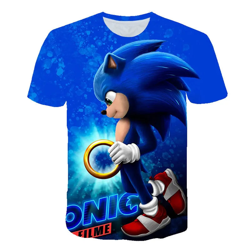 Boys Sonic T-Shirt Kids TShirts Baby Boys Casual Short Sleeves Print T-shirt For Boy Summer Children Tee Shirts Tops