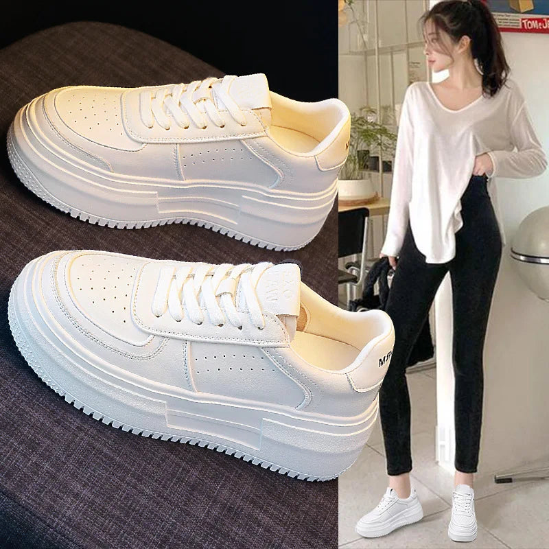 Women's White Casual Woman Vulcanize Sneakers