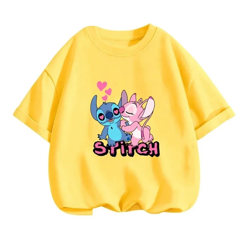 Boy Kids T Shirts Stitch Clothes Girl T-shirt Boys Trucksuit Children Sonic Short Sleeve Tops Summer Girls Top Clothing