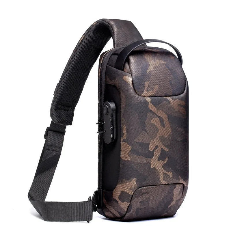 Men's Chest Bag Waterproof Crossbody Bag Multifunction Anti-theft Travel Bags