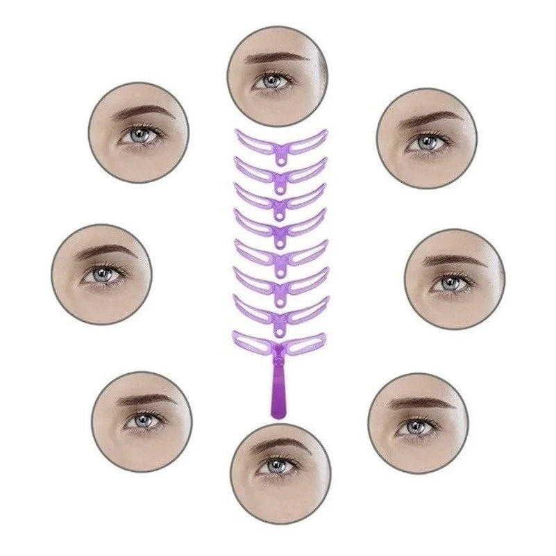 1 Set Reusable 8 In1 Eyebrow Shaping Template Helper Eyebrow Stencils Kit