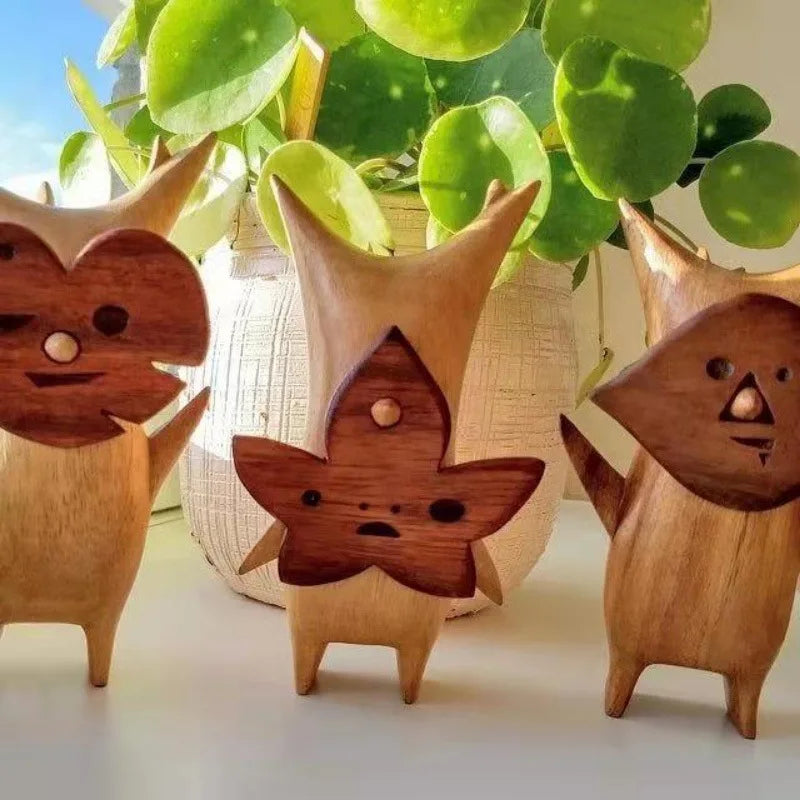 Wooden Korok Statue Home Decoration Handicraft Craft For Game Lovers Zelda Breath Of The Wild Puppet Toy Decoration Gif