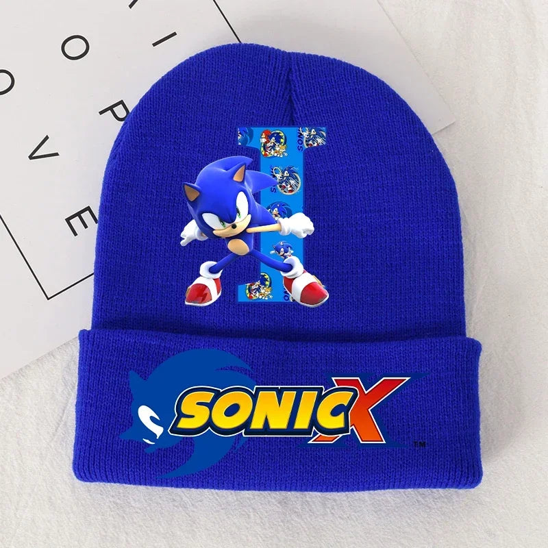 Sonics Children's Letter A-Z Knitted Hat Soft Warmth Boys Autumn Winter Kids Toddler Crochet Cap Outdoor Sport Cute Beanies Hats