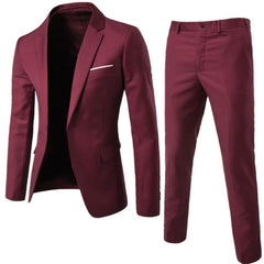 Men Blazer Pants Formal 2pcs Suits Men Wedding Prom Suit Slim Fit Business Work Wear Suits Groom Jacket Men Formal Suit Pants