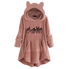 Everyday Print Long Sleeve Sweatshirt Women's Hooded Drawstring Sweatshirt Kpop Pullovers