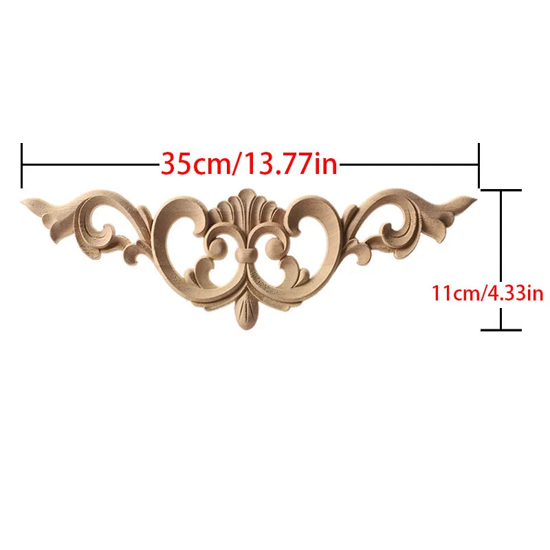 Wood Carving Natural Wood Appliques Door Furniture