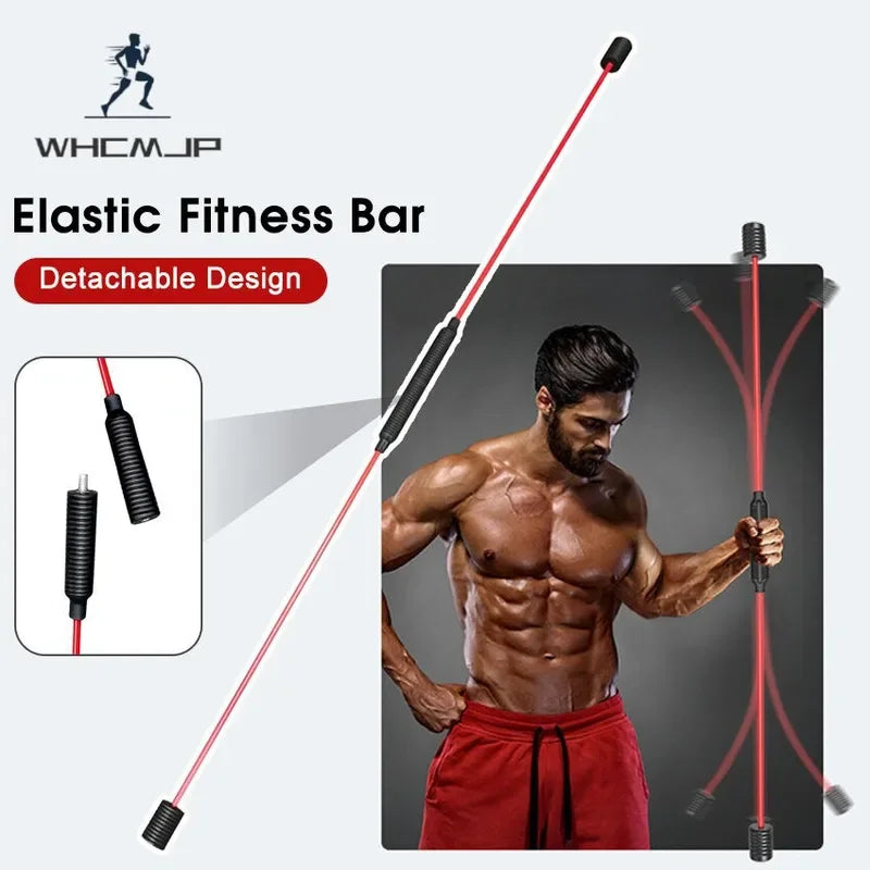 Elastic fitness bar flexibar yoga exercise stick training stick elastic vibrating rod for home muscle exercise aerobics Pilate