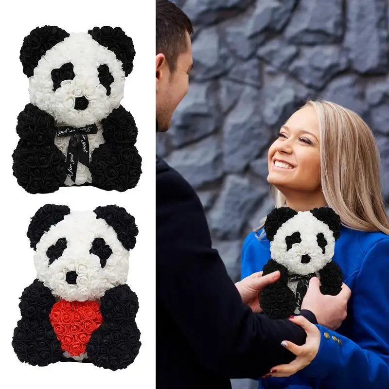 Forever Artificial Flowers Rose Panda Bear Girlfriend Valentines Day gift