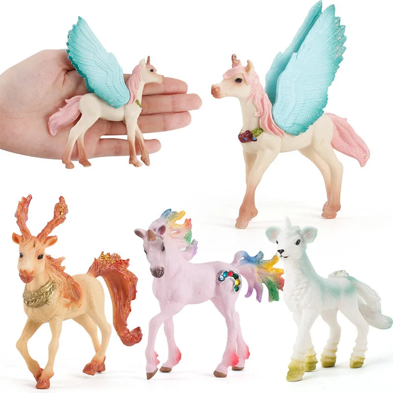 Unicorn Fairy Horse PVC Animals Action Figures Educational Cognition Toy for Kids Christmas Gift